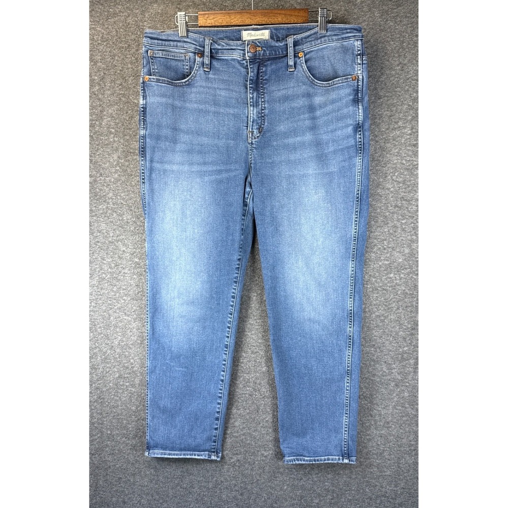 Madewell Stovepipe Jeans Women 32 Blue Preppy Trendy High Rise Straight Academia